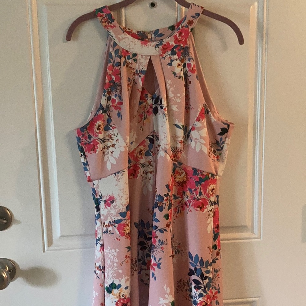 Pink Floral Sun Dress Plus Size